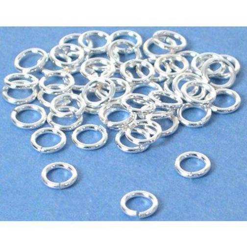 Round Open Jump Rings Sterling Silver 22 Gauge 4mm 50Pcs