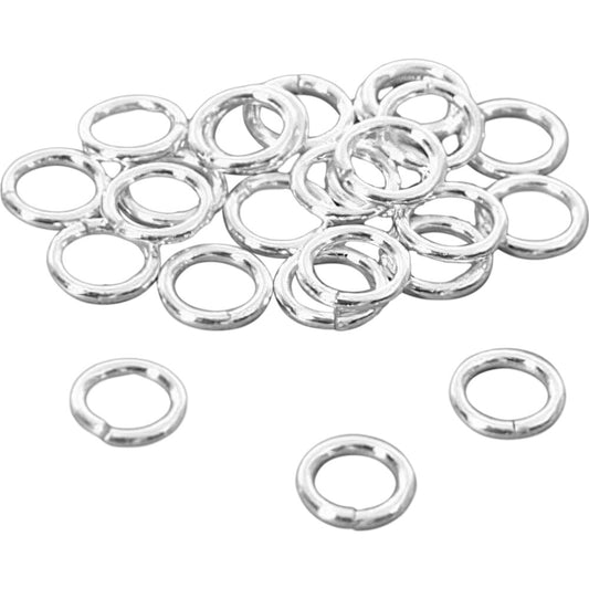 Round Open Jump Rings Sterling Silver 19 Gauge 6mm 25Pcs