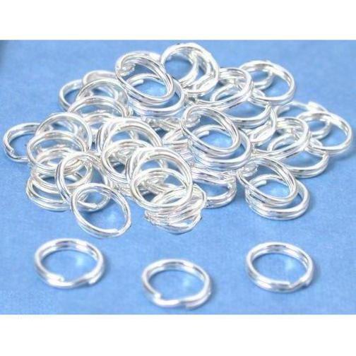 45 Sterling Silver Split Rings 7.5mm