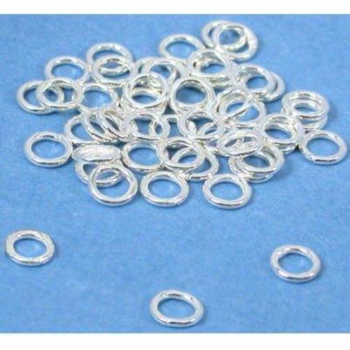50 Jump Rings Closed Sterling Silver 4mm Parts