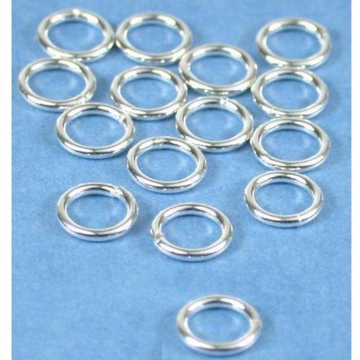 Round Closed Jump Rings Sterling Silver 19 Gauge 6mm 15Pcs