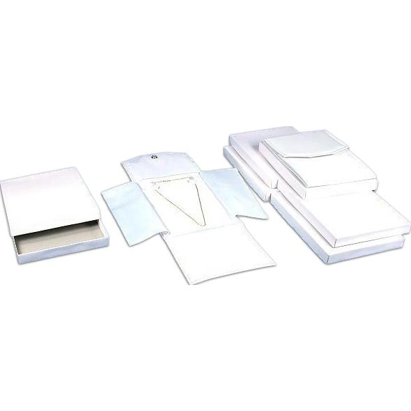 6 White Leather Necklace Jewelry Travel Folder Display Cases – FindingKing