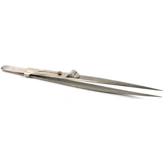 Diamond Side Locking Tweezers 6 1/2"