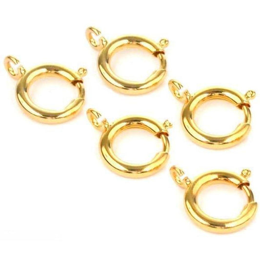 Spring Ring Clasp Gold Plated 12mm 5Pcs