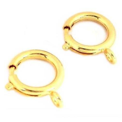 2 Yellow Gold Plated Spring Ring Clasps Findings 18mm
