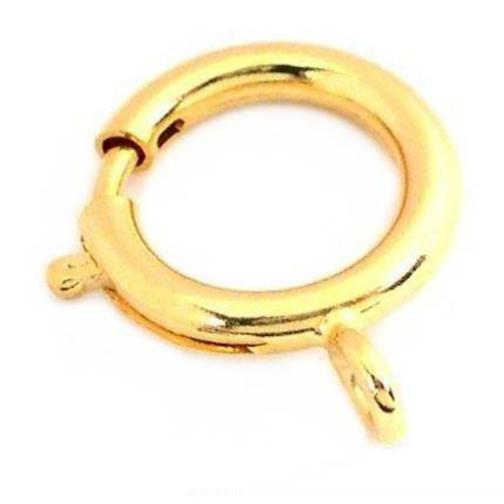 2 Yellow Gold Plated Spring Ring Clasps Findings 18mm
