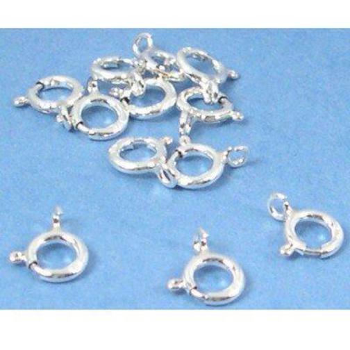 12 Sterling Silver Spring Ring Clasps Necklace 5.5mm