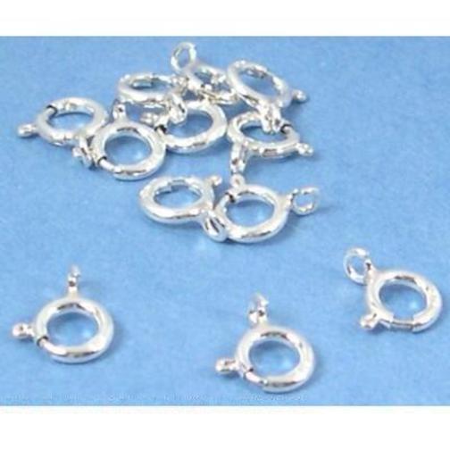 Spring Ring Clasp Sterling Silver 6mm 12Pcs