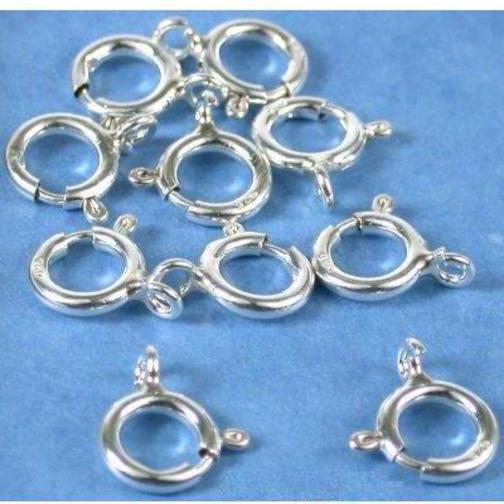 Spring Ring Clasp Sterling Silver 7mm 10Pcs