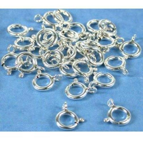 30 Spring Ring Clasps Sterling Silver 7mm Chain Part