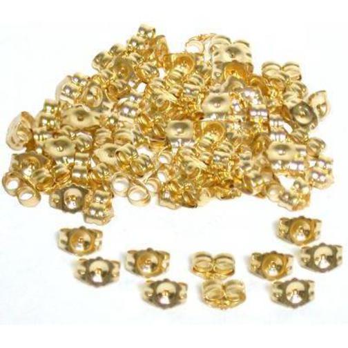 80 14K Gold Light Weight Friction Earring Backs 4 x 5 mm