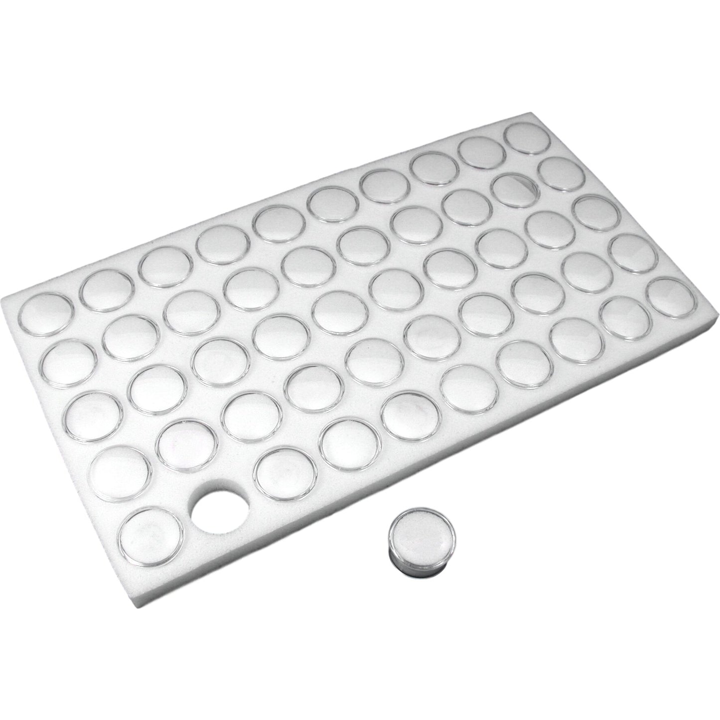 50 Gem Jars Foam Display Stackable Showcase Tray