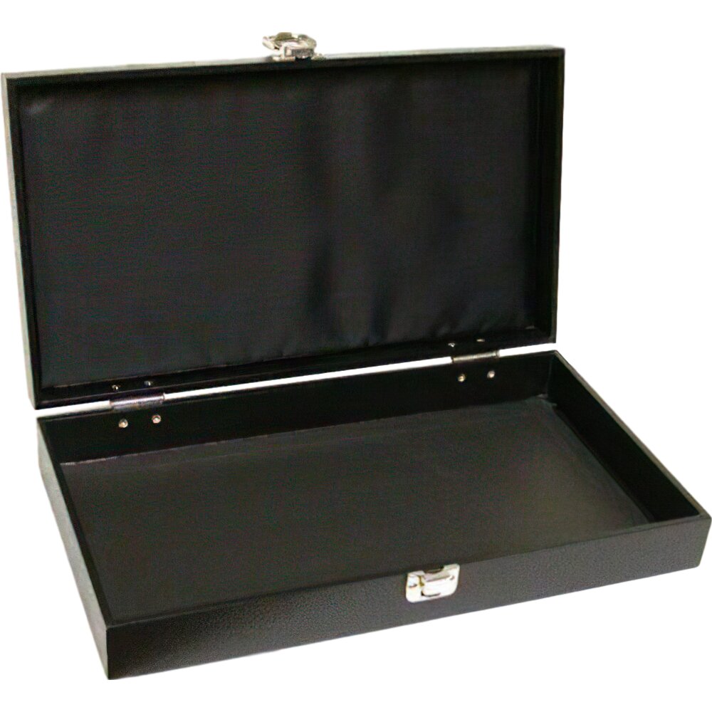 Clasp Lid Jewelry Display Case Black 14 3/4"