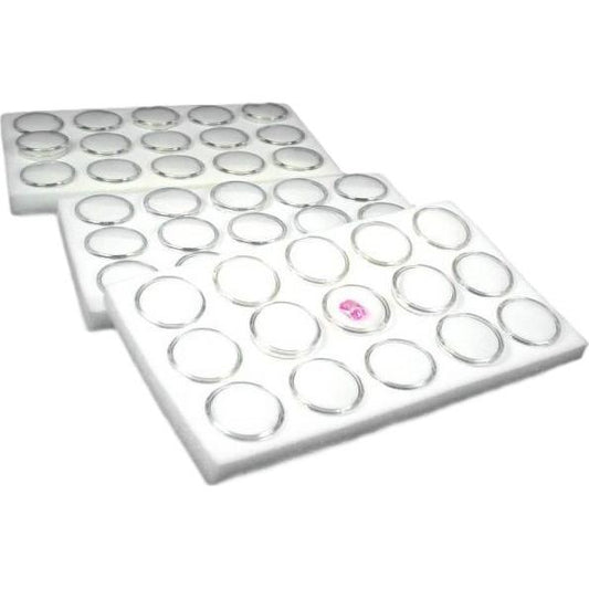 3 Gem Jars Gemstone Inserts White Pad Jewelry Display