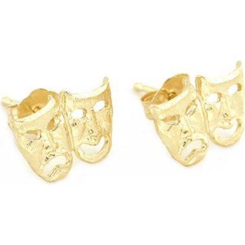 Comedy & Tragedy Earrings 14k Gold 7mm