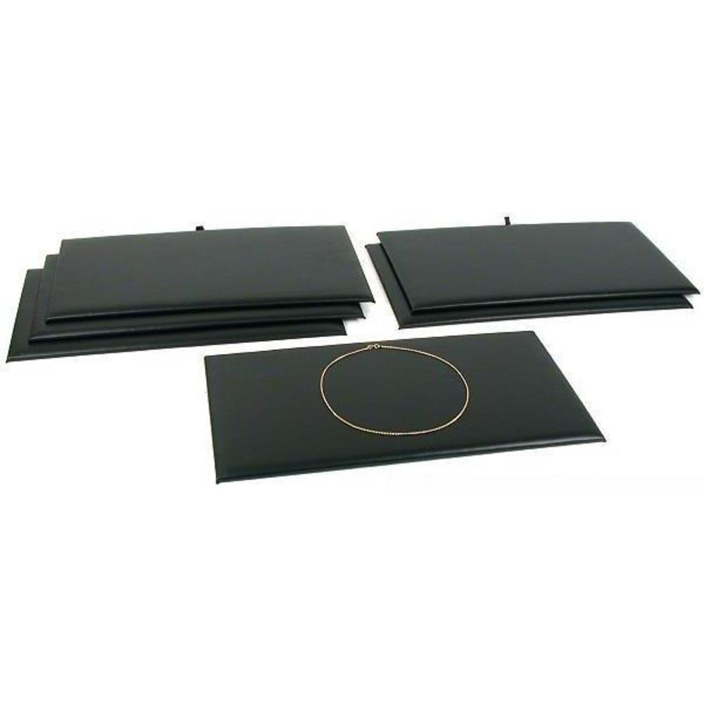 6 Jewelry Chain Display Pad Black Faux Leather Unit