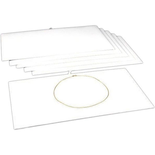 6 Jewelry Chain Display Pad White Leather Showcase Unit