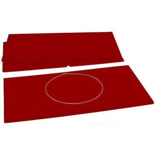 3 Red Velvet Jewelry Chain Display Pad Showcase Tray Inserts 14 1/8"