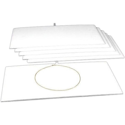 6 White Velvet Jewelry Chain Display Pad Showcase Tray Inserts 14 1/8"
