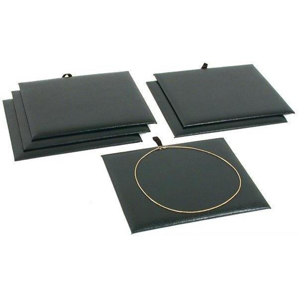 6 Jewelry Display Pad Black Leather Insert Showcase