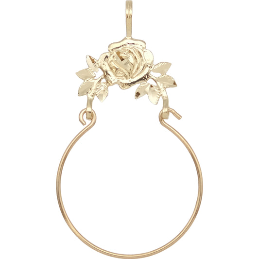 Rose Charm Holder 14k Gold 36mm