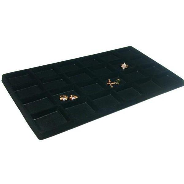 4 Display Tray Inserts Black Findings 24 Compartments