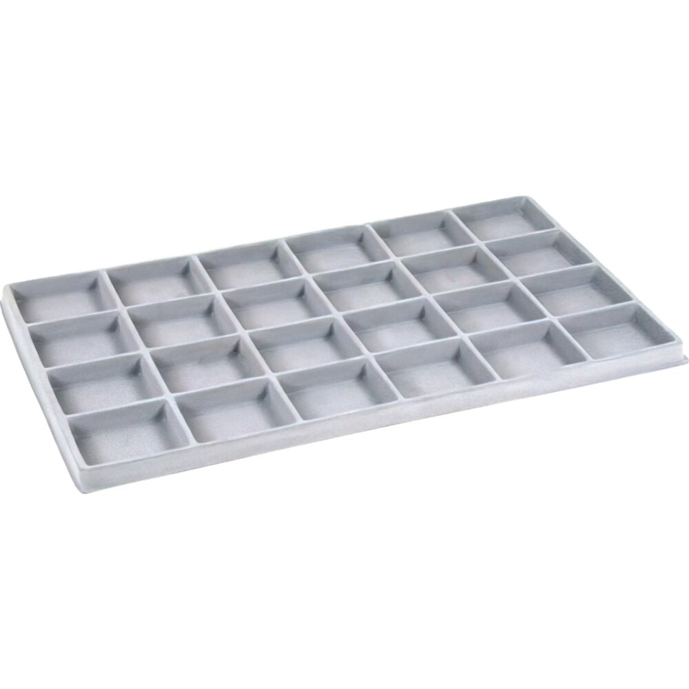 5 Grey Flocked 24 Compartment Display Tray Inserts