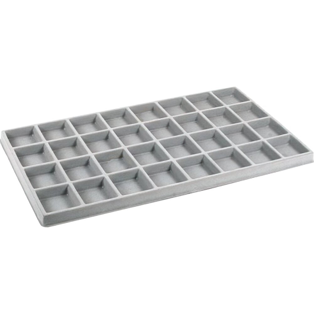 5 Gray Flocked 32 Compartment Display Tray Inserts