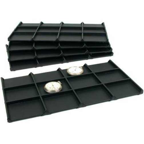 60 Slot Pocket Watch Jewelry Tray Display Black Leather