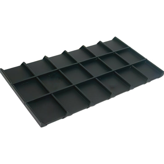 18 Compartment Display Tray Insert Faux Leather 14 1/8"