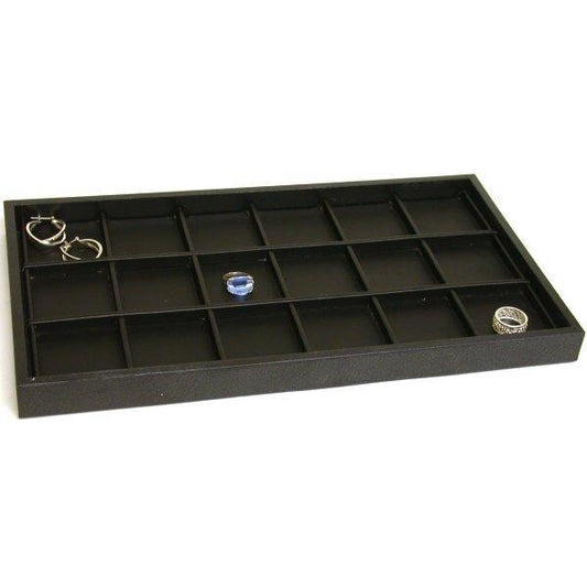 Black Leather Pocket Watch Display Jewelry Travel Tray