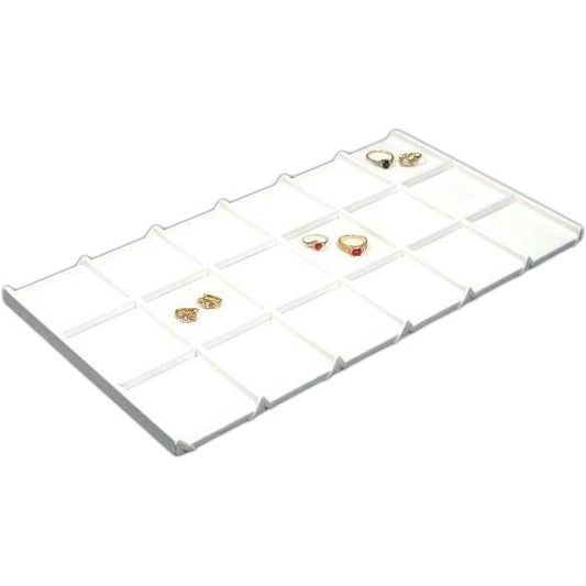 18 Compartment Display Tray Insert Faux Leather 14 1/8"