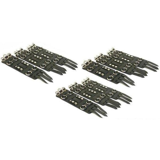 9 Wide Black Leather Watch Cuff Bands