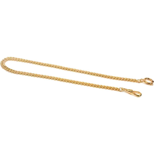 Pocket Watch Chain FOB Yellow Gold Plated 13.75" New