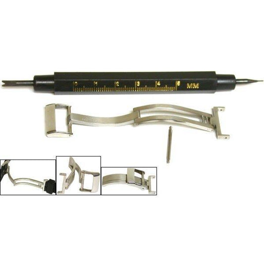 Steel Deployment Buckle 18mm Watch Band Spring Bar Tool Watchmaker Repair