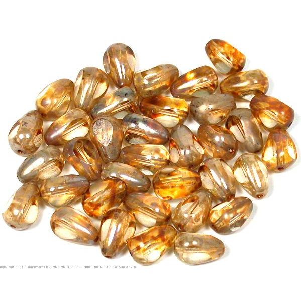 36 Yellow Teardrop Glass Window Beads Beading Jewelry Making 12mm x 8mm