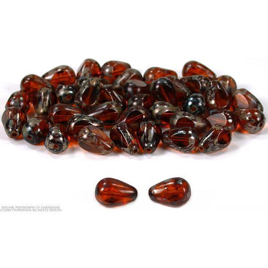 40 Topaz Teardrop Beads Polished Beading Stringing 12mm