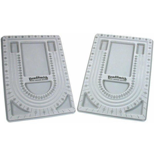 2 Grey Flocked Bead Design Boards 13"