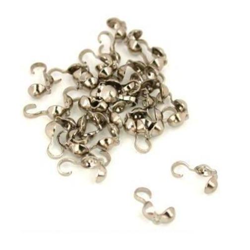 Bead Tips White Plated 3mm 30Pcs