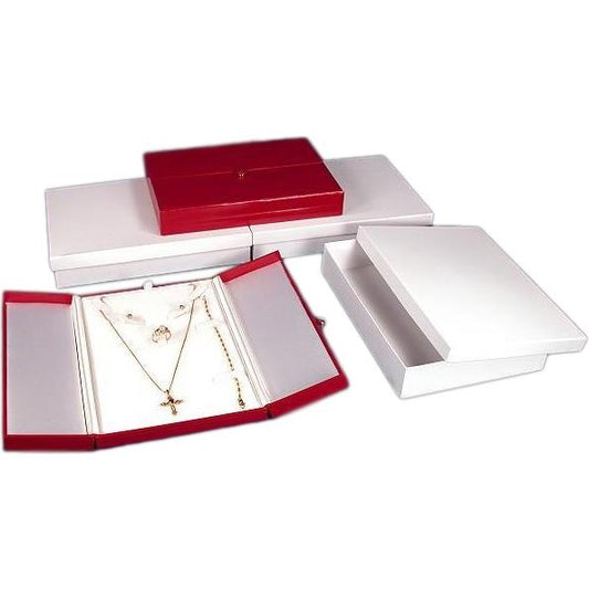 3 Red Jewelry Combination Snap Lid Gift Boxes