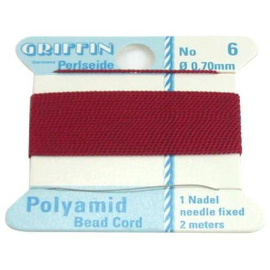Garnet Nylon Bead Cord #6