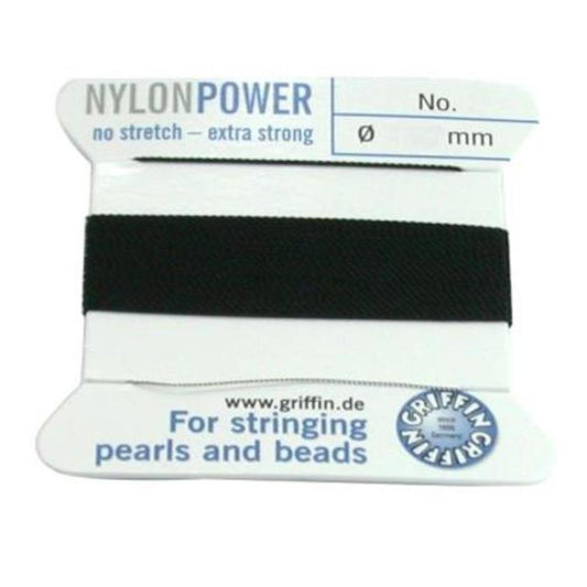 Black Nyl Bead Cord #6