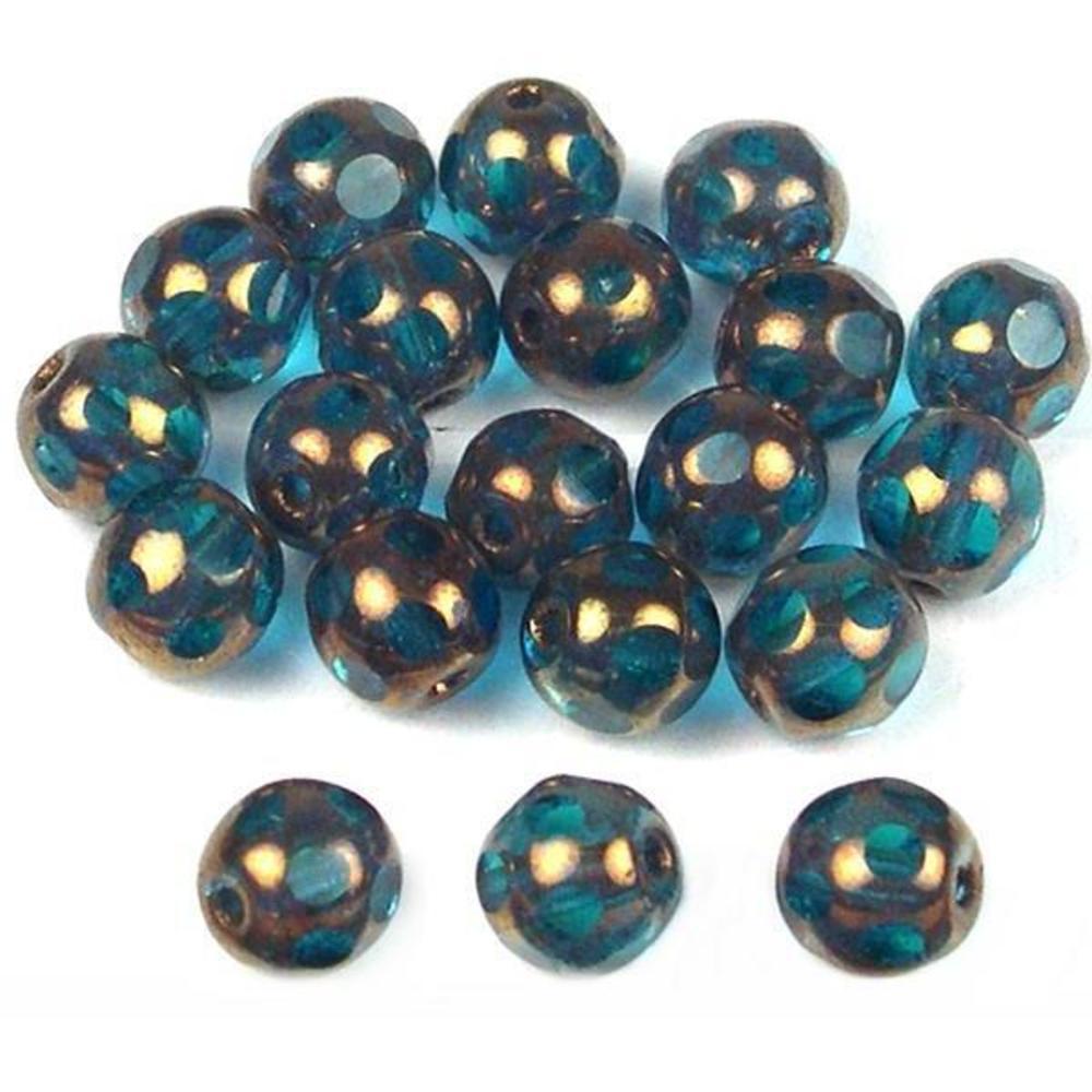 Harlequin Glass Beads Blue 6mm 20Pcs