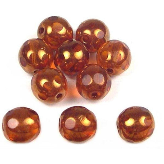 Harlequin Glass Beads Topaz 8mm 10Pcs