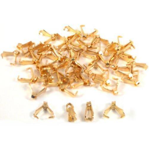 48 Bails Gold Plated Connectors Necklace Chain Parts 8 x 3mm