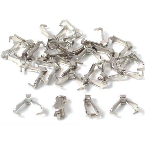 24 Bails Rhodium Connectors Jewelry Necklace Chain Part 8 x 3mm