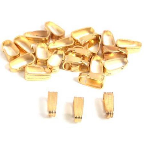 24 Bails Gold Plated Connectors Jewelry Necklace Parts  6 x 2mm