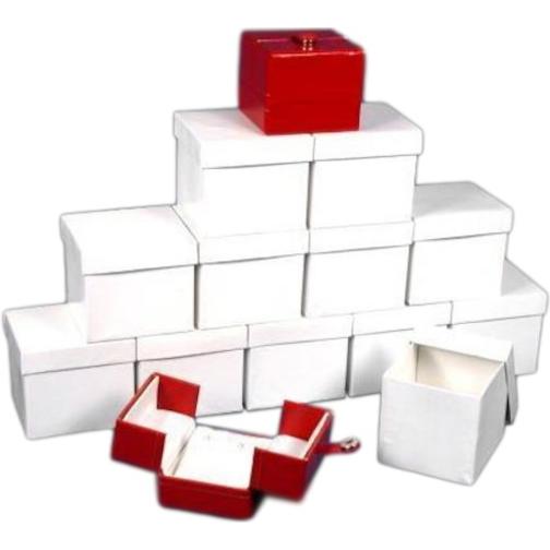 12 Red Earring Gift Boxes w/Snap Lids 2"