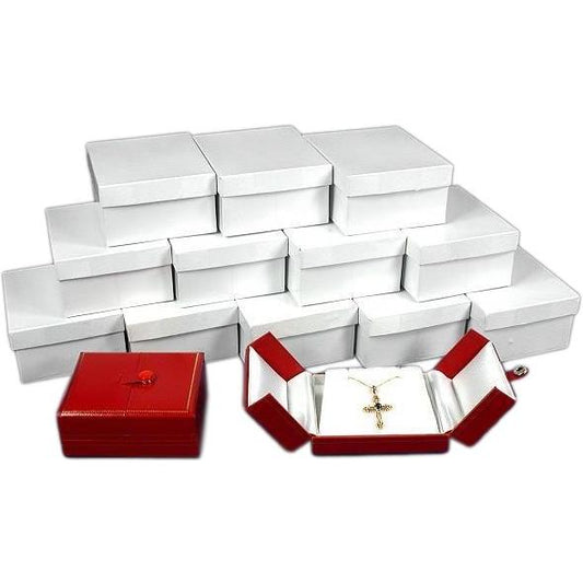 12 Red Pendant Gift Boxes w/Snap Lids 3 1/2"