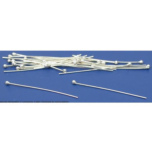 Sterling Silver Head Pins 25 Gauge 1 1/4" 24pc